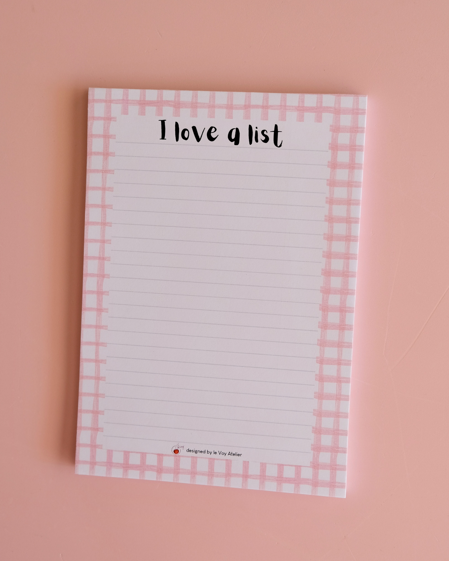 Pink Gingham Notepad