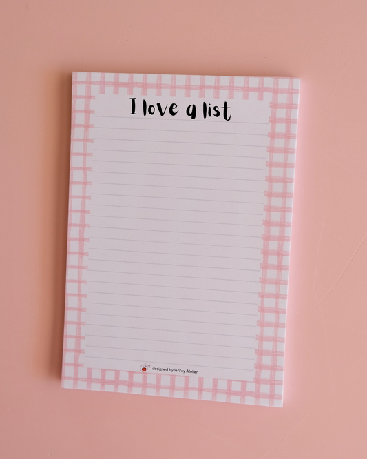 Pink Gingham Notepad